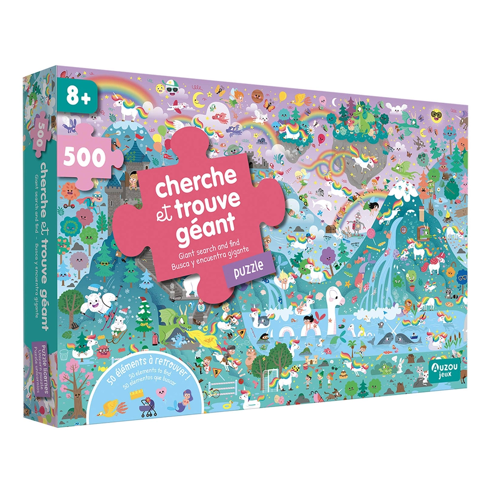 Giant Search and Find Puzzle - 500 pcs - Unicorns