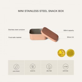 Mini Stainless Steel Snackbox with Silicone Lid - Blush Pink