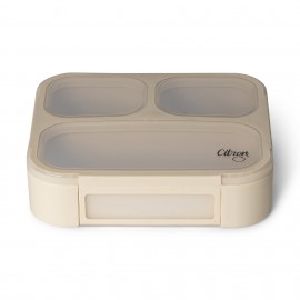 Microwavable Lunchbox with Fork and Spoon - Beige