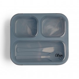 Microwavable Lunchbox with Fork and Spoon - Dusty Blue