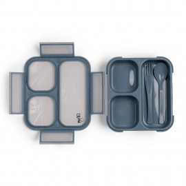 Microwavable Lunchbox with Fork and Spoon - Dusty Blue