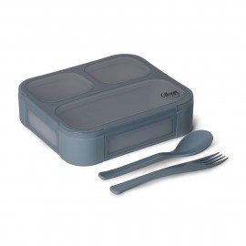 Microwavable Lunchbox with Fork and Spoon - Dusty Blue