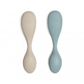 Short Silicone Feeding Spoons - Set of 2 - Ballerina and Vehicles