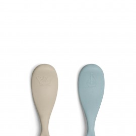 Short Silicone Feeding Spoons - Set of 2 - Ballerina and Vehicles