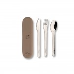 Stainless Steel Cutlery Set with Silicon Case - Lemon