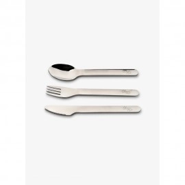 Stainless Steel Cutlery Set With Silicon Case - Dino Green