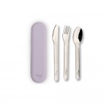 Stainless Steel Cutlery Set With Silicon Case - Purple