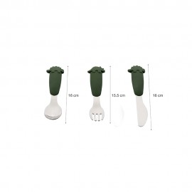 Silicon Cutlery - Dino Green