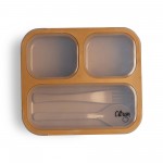 Microwavable Lunchbox with Fork and Spoon - Caramel