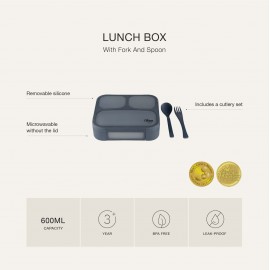 Microwavable Lunchbox with Fork and Spoon - Caramel