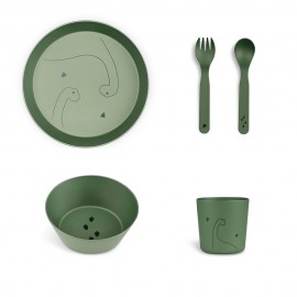 Bio Based Tableware Set - Dino Green