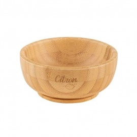 Bamboo Bowl with Suction and Spoon - Dusty Blue