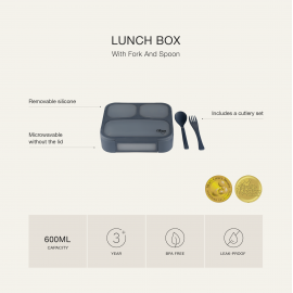 Microwavable Lunchbox with Fork and Spoon - Purple