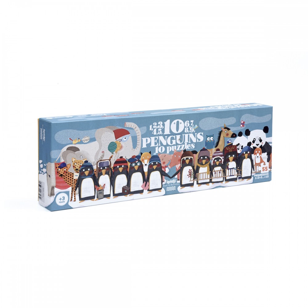 10 Penguins -1+2+3+4 …+10 pcs - Progressive Puzzle