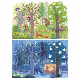 Night and Day In the Foret - 54 pcs - Reversible Puzzle