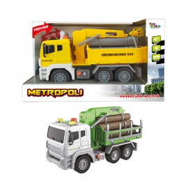 Metropoli - Heavy Load Transportation Trucks with Lights and Sound Set - 2 pcs