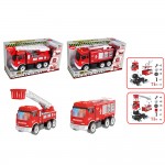 Smontarelli - DIY Fire Brigade Vehicles With Lights And Sound Set - 2 Pcs