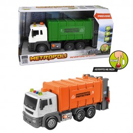 Metropoli - Garbage Trucks with Lights, Sound and Pump Function Set - 2 pcs