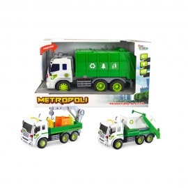 Metropoli - Recyclying Vehicles with Lights and Sound Set - 3 pcs