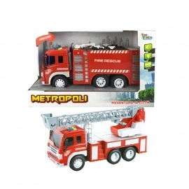 Metropoli - Fire Rescue Vehicles with Lights and Sound Set - 2 pcs