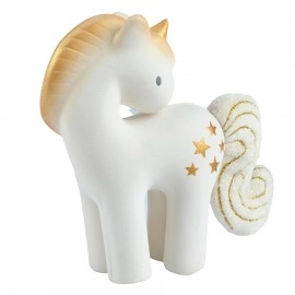 Natural Rubber Baby Rattle in Giftbox - Shining Stars Unicorn