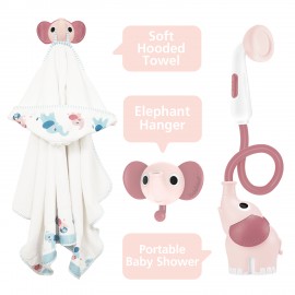 Elephant Baby Shower Bath Set - Pink